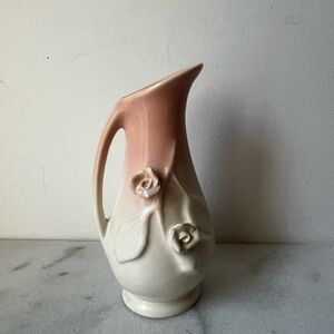 Elegant Pink and Cream Ceramic Vase 5.5” vintage